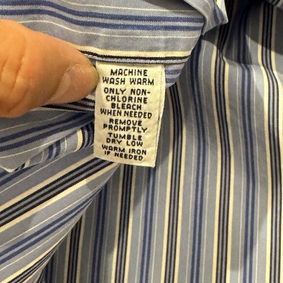 Polo Ralph Lauren Classic Fit Striped Poplin Shirt Blue Size XL Long Sleeve Mens - Picture 6 of 7